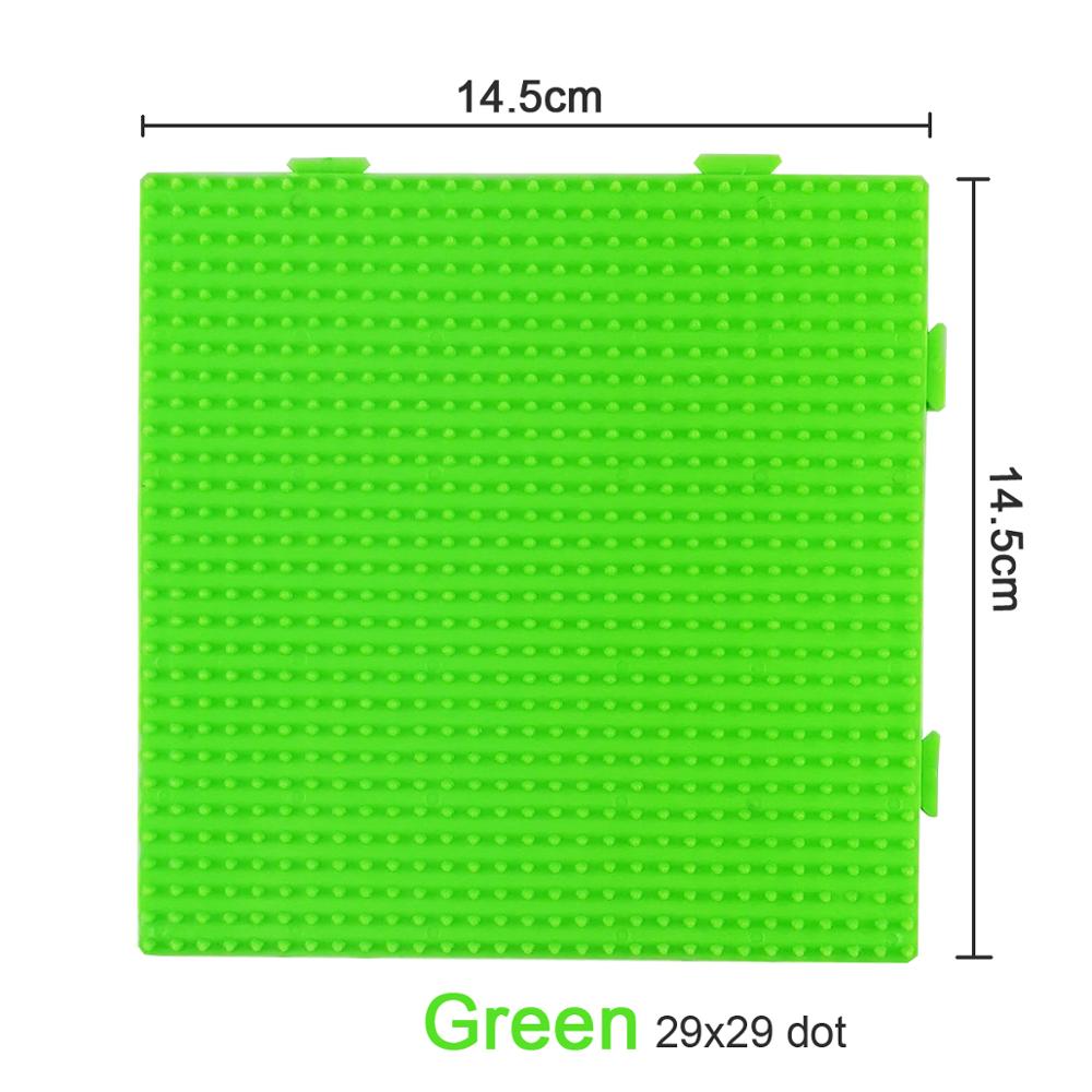 Yantjouet 5mm Hama Perlen Steckplatte Weiß Grün 29x29 Punkte Transparent Vorlagenplatte Quadratisches Werkzeug DIY Figur Materialplatte Puzzle