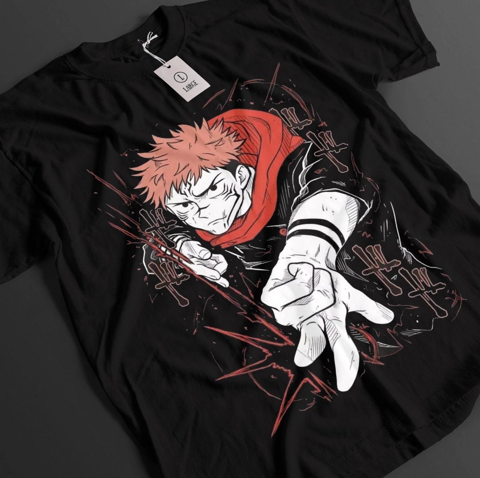 

Рубашка Jujutsu Kaisen Itadori Yuji футболка Sukuna Gojo Top JJK Аниме Футболка унисекс XL