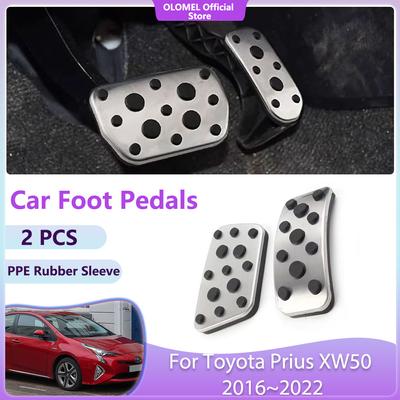 Car Foot Pedals For Toyota Prius XW50 2016~2024 2024 2020 High Quality Accelerator Non-slip Fuel Brake No Drilling Alloy Covers