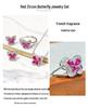 Gusien Exquisite Red Steel Butterfly Jewelry Set: Necklace, Ring & Stud Earrings - Korean Style Women's Fashion.