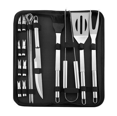 Stainless steel oven set barbecue combination tool outdoor BBQ barbecue set barbecue set storage portable cloth bag baking tool