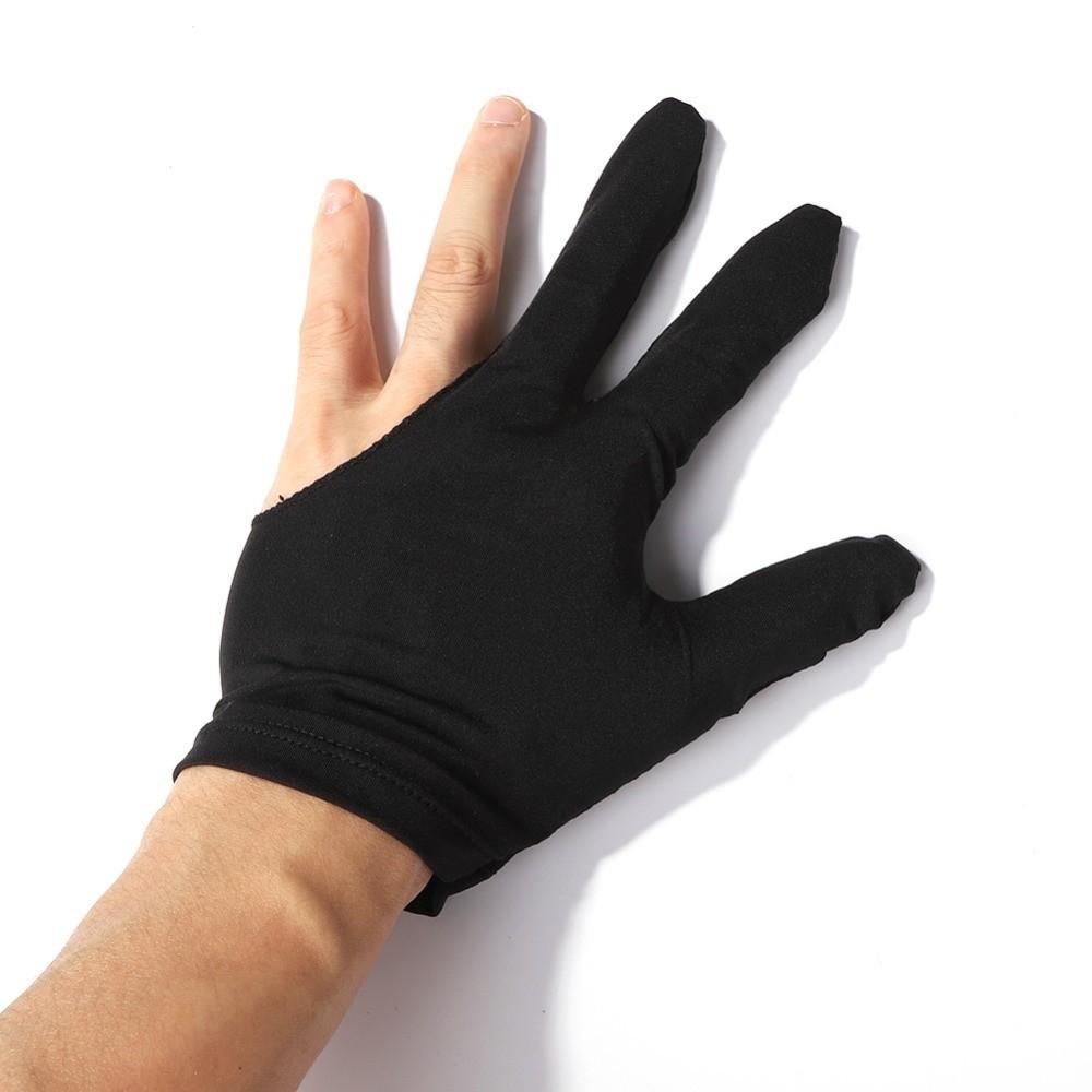 Breathable Pool Cue Gloves Black Billiards Glove Three-finger Gloves  Fitness Sports Accessories