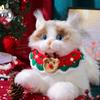 Adjustable Red Green Christmas Cat Collar Handmade Santa Claus Reindeer Knitted Drool Bib Scarf Pet Cat New Year Collars
