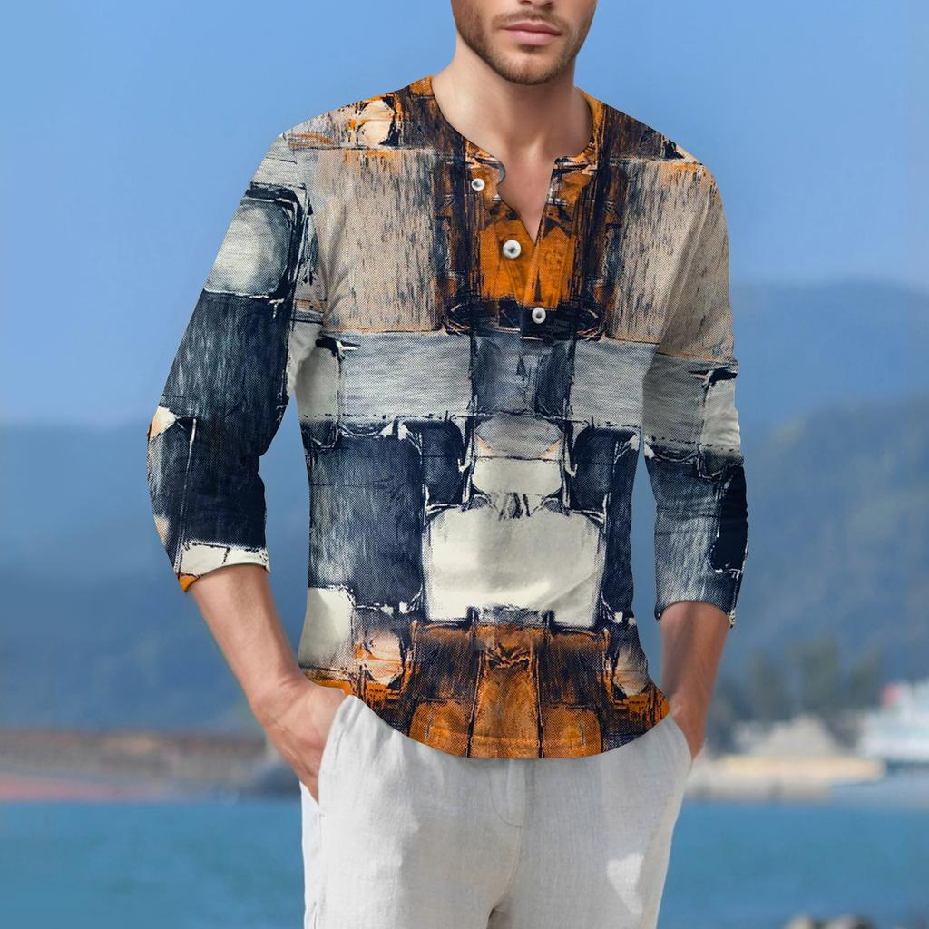 Men'S T-Shirt Street Casual Fashion Long Sleeved Top