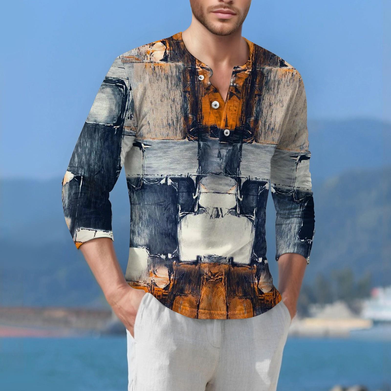 

Мужская футболка уличная повседневная мода с длинными рукавами L оранжевый