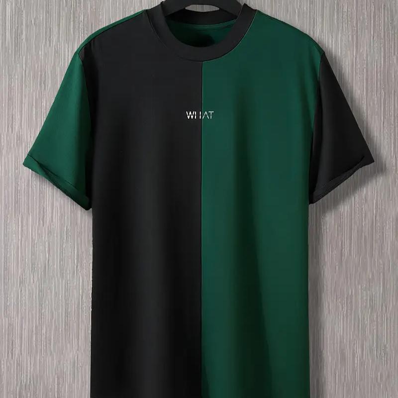 

Нова літня чоловіча модна футболка з принтом особистості та монтажу L зелений