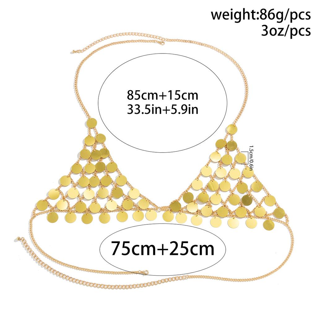 Sexy Bikini Accessories Fringed Chest Chain Body Chain Handmade Star Sequined Babes Bust
