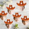 20pcs Cowboy Hat With Customized Face Sticker Personalized Age Birthday Paper Label Custom Sealing Stickers Party Supply