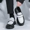 New Le Fu Shoes Men Thick Soled Breathable Comfortable Fashionable Big Toe Leather Shoes Men Business Office Shoes Sizes 38-46