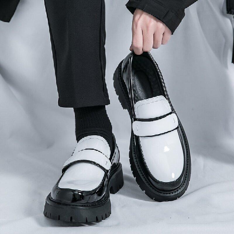 New Le Fu Shoes Men Thick Soled Breathable Comfortable Fashionable Big Toe Leather Shoes Men Business Office Shoes Sizes 38-46