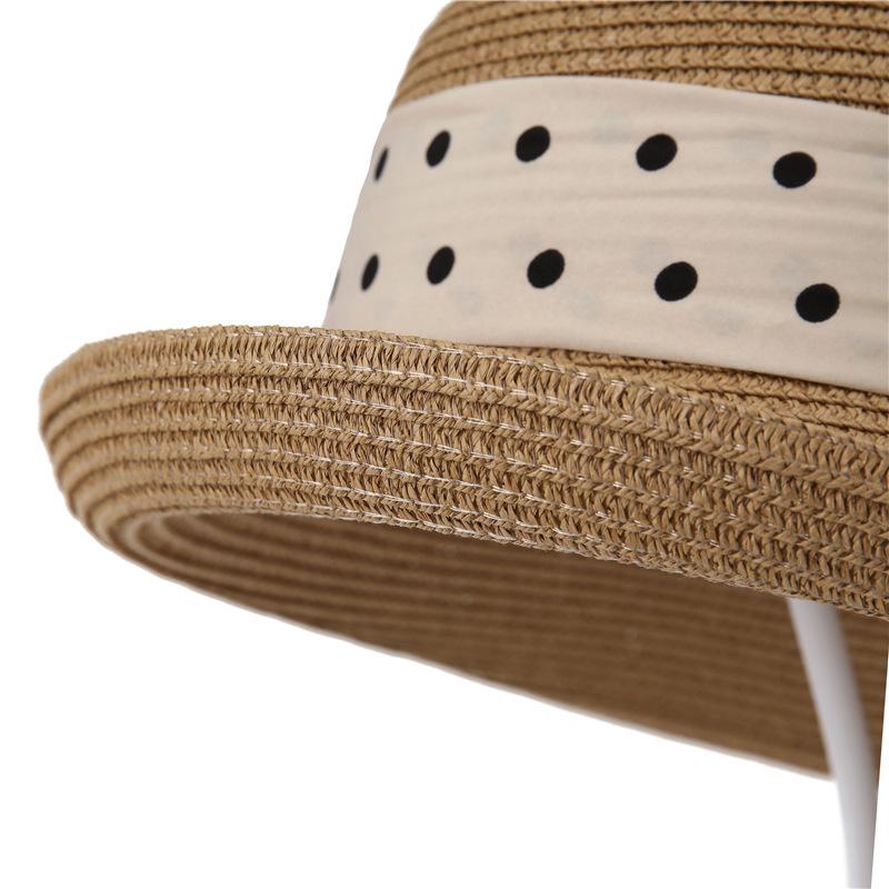 French sunshade straw hat shows temperament, advanced sense, bow basin hat, summer vacation travel sun hat children
