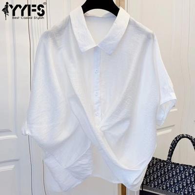 Kadın Modası Günlük Yaz İlkbahar Düz Renk Baskı Kısa Kollu POLO Yaka Bluzlar ve Gömlekler