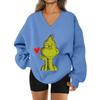 Women's Loose And Comfortable Letter V-neck Sportswear Long-sleeved Sweatshirt Daily Matching Clothes