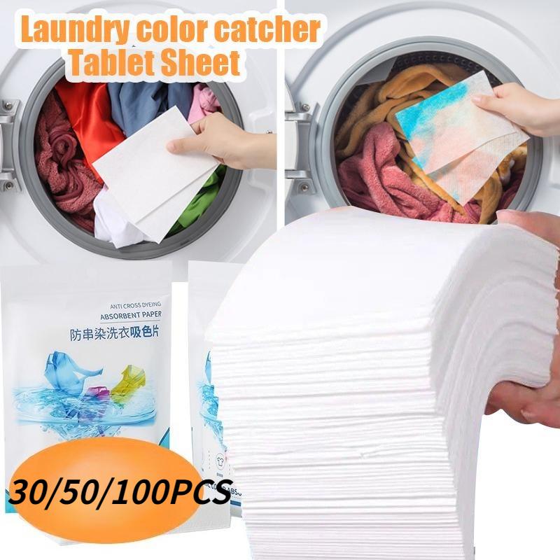 30/50/100PCS Laundry Detergent Sheets - Anti-Stringing Color Absorbent Sheets Anti-Dyeing Towel Clothes Stringing Mixing Paper