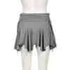 Sexy Solid Mini Wrinkled Irregular Skirts for Summer Women's Skirts New Drawstring Lace Up Waist Low Waist Skirt Woman