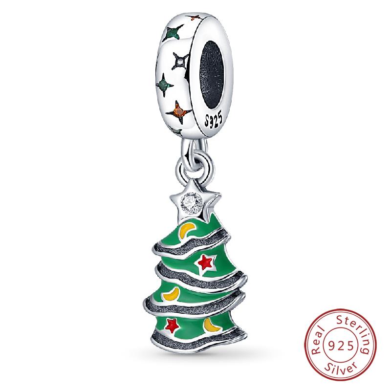 Original Copper Charms Beads Winter Snowflake Snowman Igloo Penguin Pendant Fit Bracelet Women Jewelry Gift