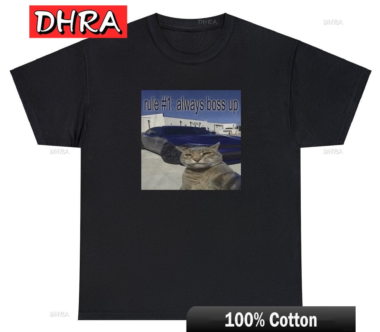 

Rule 1 Always Boss Up T Shirt Funny Cat Lover Meme Humor Saying Gift Tee Cool Trendy Classic Tee Colorful Funny Tops for Boys 4XL