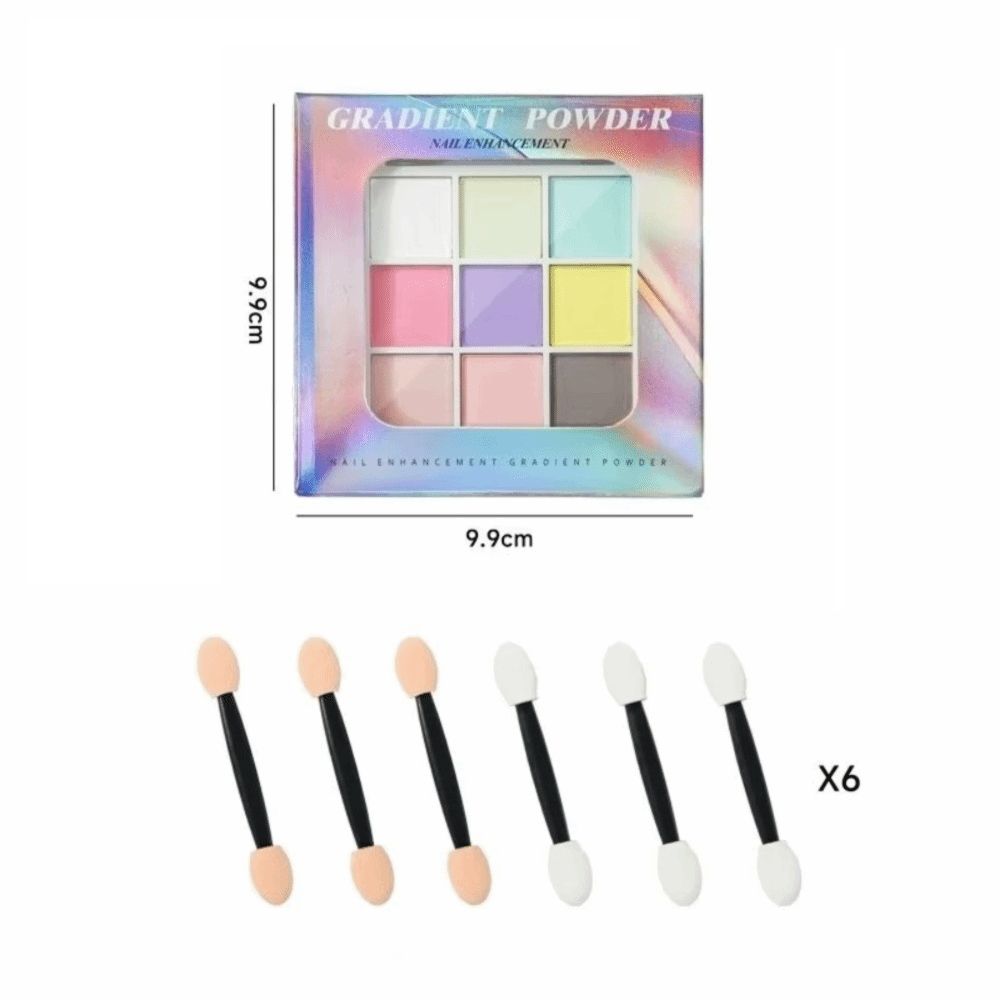 Solid Magic Neon Powder 9 Colors Gradient Design Powder Patting Nail Powders  Nail Decoration
