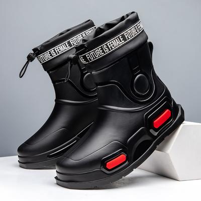 Fashion Men's Rain Outdoor Boots High Tops Hiking Young Men Fishing Shoes Non-slip Chef Work Ankle Boot Mens Waterproof Boot Four Season