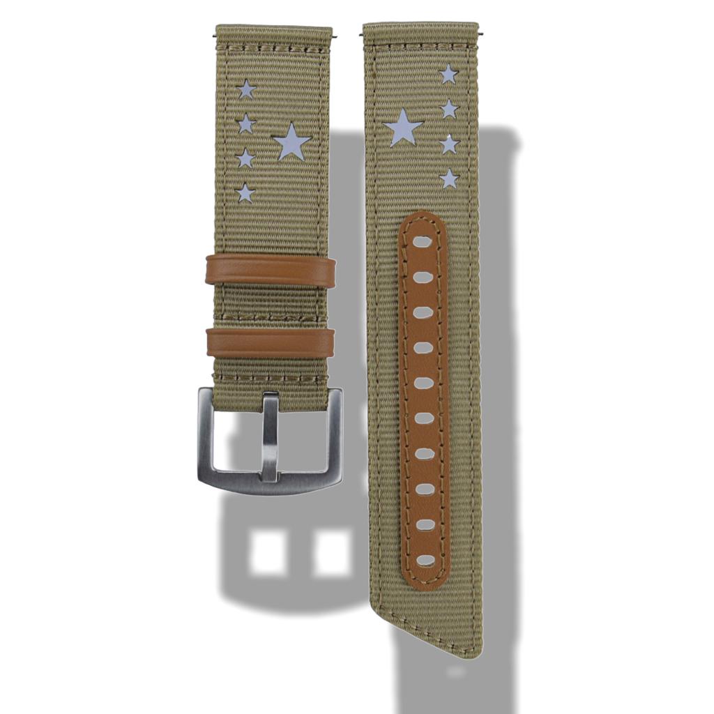 18/20/22mm Nylon Watch Band Star Holes Weave Soft Strap Military Sport Bracelet for Seiko Quick Release Universal Wristband