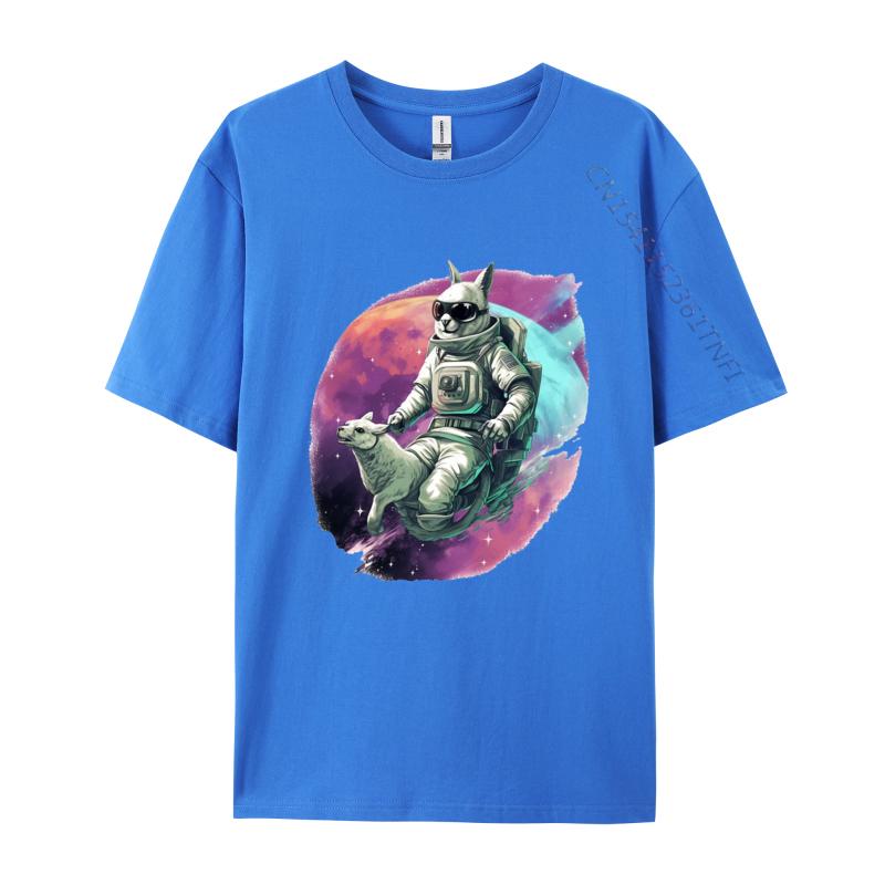 Astronaut Känguru Reitet Auf Einem Pferd T-Shirt für Männer Tier T-Shirts Verrückte Oberteile T-Shirts Im Angebot Grafik T-Shirts