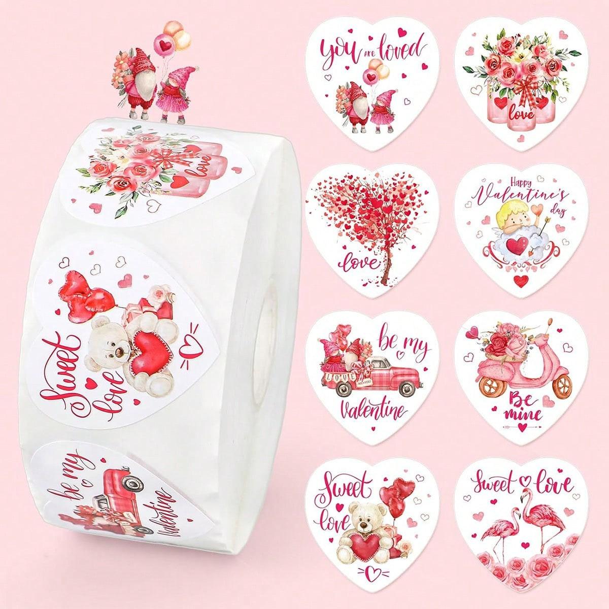 Сердечки-розы для Дня святого Валентина в качестве подарков, для свадебного и коммерческого декора, самоклеящиеся