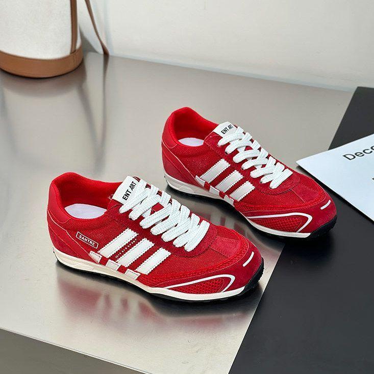 Popular niche design sense of moral training shoes women's 2025 thick-soled heightening color matching breathable casual shoes women's mesh