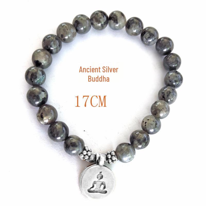 8mm Frosted Amazonite Mala Bracelet with Lotus Yoga Pendant