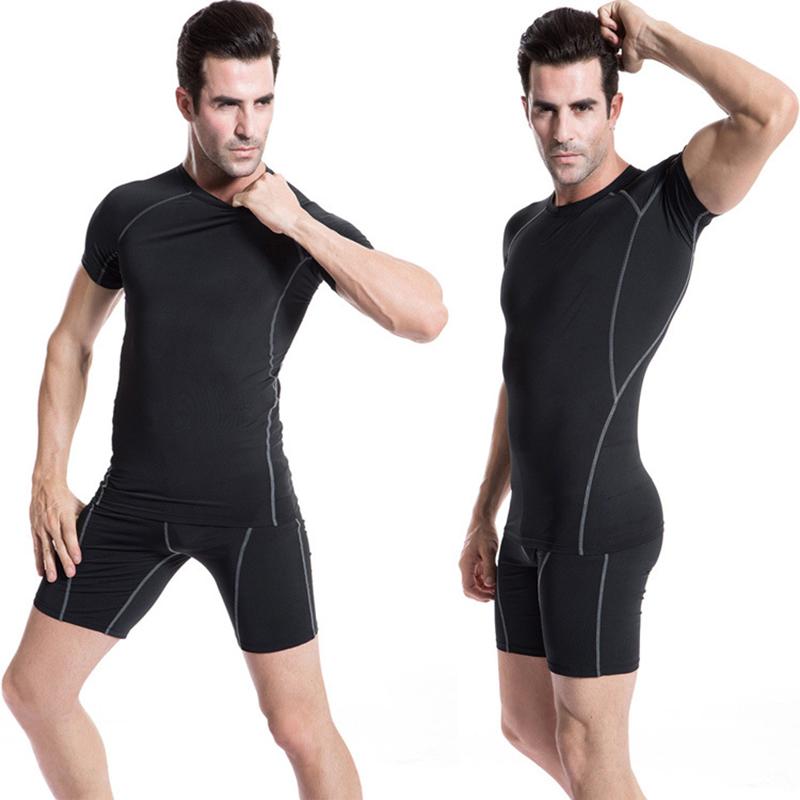 IELGY Fitness Quick-drying Running Stretch Multi-color Optional Black Tight Training Short-sleeved T-shirt Men