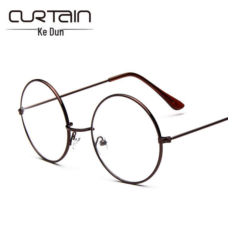 2016 Retro Korean-Style Round Metal Eyeglass Frame with Plain Lenses