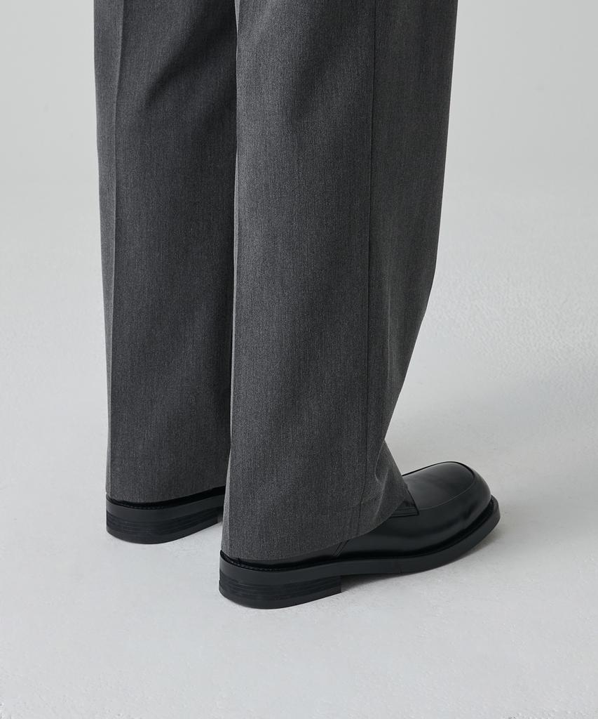 MUSINSA STANDARD Reverse Two-Tuck Semi-Balloon Hidden Banding Slacks [Medium Gray]