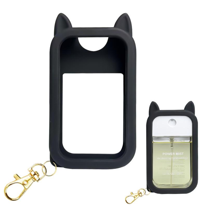 45Ml Silicone Hand Sanitizer Spray Protective Case Portable Keychain With Cute Colorful Ears, Portable And Stylish