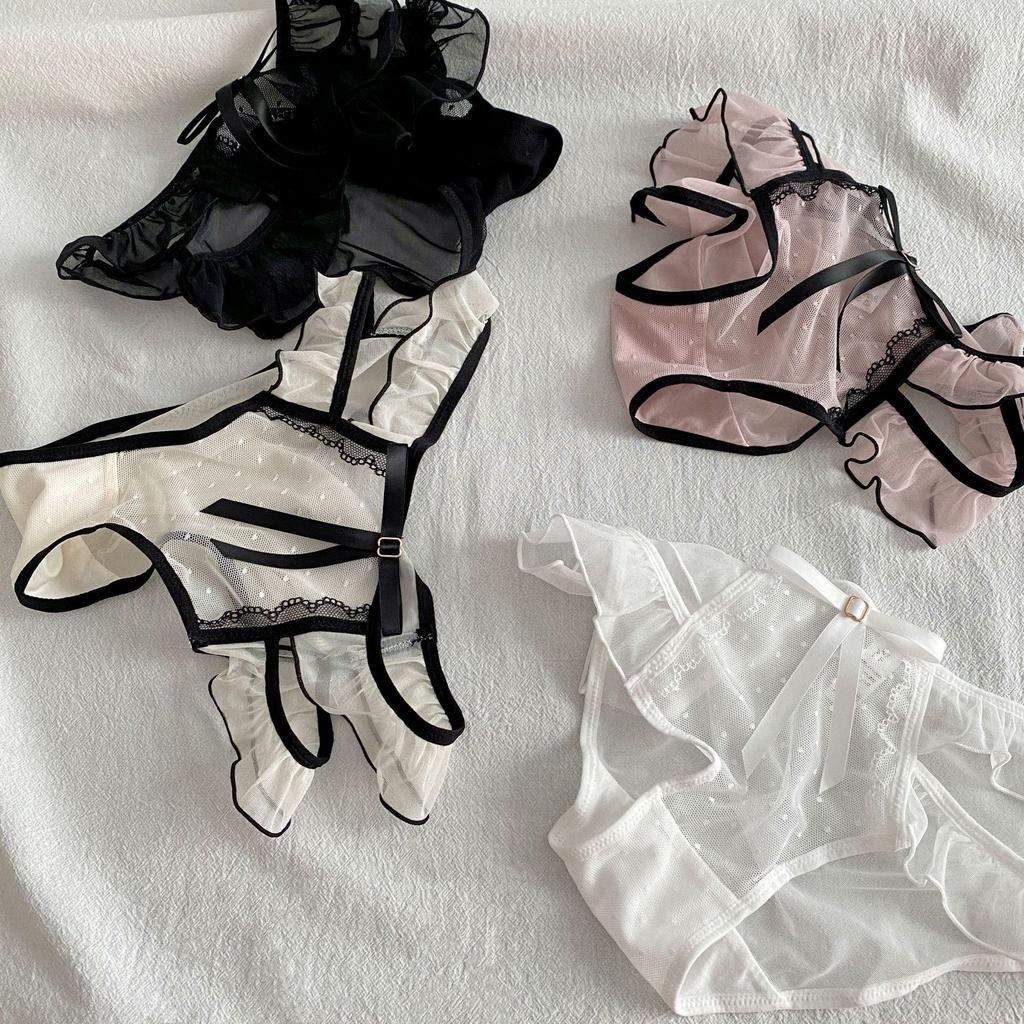 A029 Japonské síťované kalhotky s nízkým pasem a mašličkou