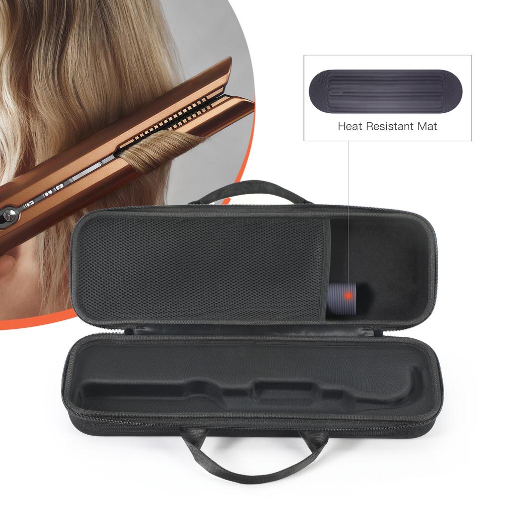 Portable Travel Storage Bag Shockproof Travel Carrying Bag Anti-scratch with Mesh Bag for Dyson Airstrait HT01 Hair Straightener
