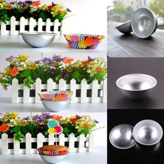 Aluminium Alloy Semicircle Bath Ball Cake Mold Pastry Jerry Fondant Baking Tool