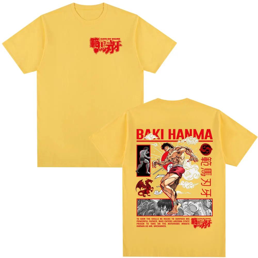 Anime Baki The Grappler Tshirt Hanma Yujiro Gym Short Sleeve Tshirts Unisexs Women Oversized Cotton Casual Tee Shirts Streetwear