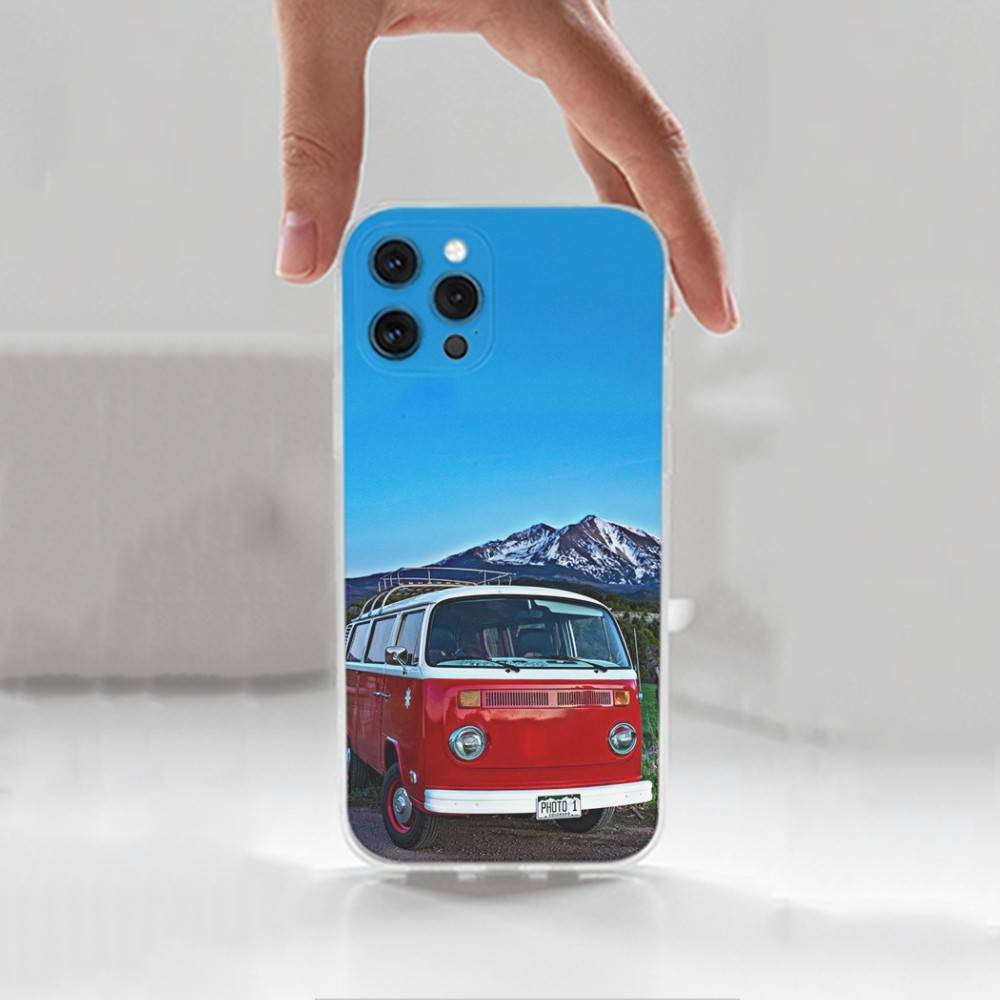 C-Combi Van Surf  Case For iPhone Max,13,XR,SE,12,15,Pro,17,Plus,11,14,16,X,XS,Mini Transparent Soft Cover