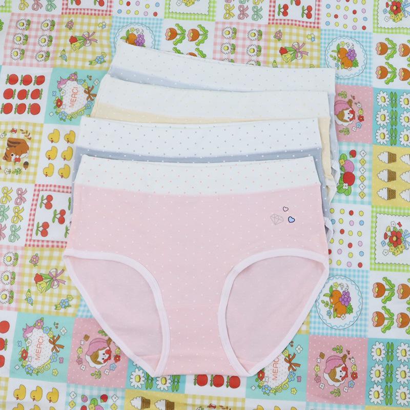 Large Size Girls Spring and Autumn Students High Waist Triangle Briefs