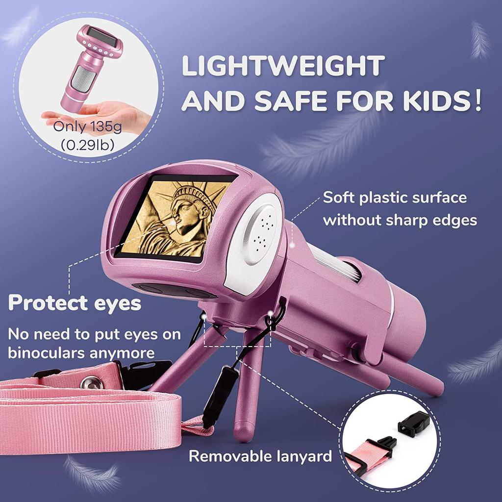 Children's Digital Microscope Camera 3-In-1 Children's Puzzle Toy 2-Inch Large Screen