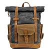 Retro Colorblock Waterproof Canvas Backpack: Large Capacity for Travel, School, Outdoor, Laptop, Unisex.
