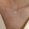 S925 Sterling Silver Four-leaf Clover Necklace Women's Exquisite High-end Feeling Full Diamond Pendant Fashion Gift