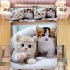 Super Cute Kitten Kids Bedding Set Kawaii Girl Quilt Cove King Queen Size Cat Animal 2/3pcs Polyester Duvet Cover (No Sheet)