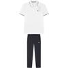 Simple Brand Logo Knitted Short Sleeve Polo Shirt Fashion Straight Leg Pants Casual Set Women Sets F11W421106F-WT+F11W428603F-BK