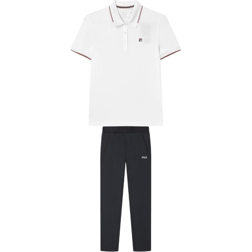 

Новые повседневные костюмы FILA женские стандартные бело-черные F11W421106F-WT+F11W428603F-BK S