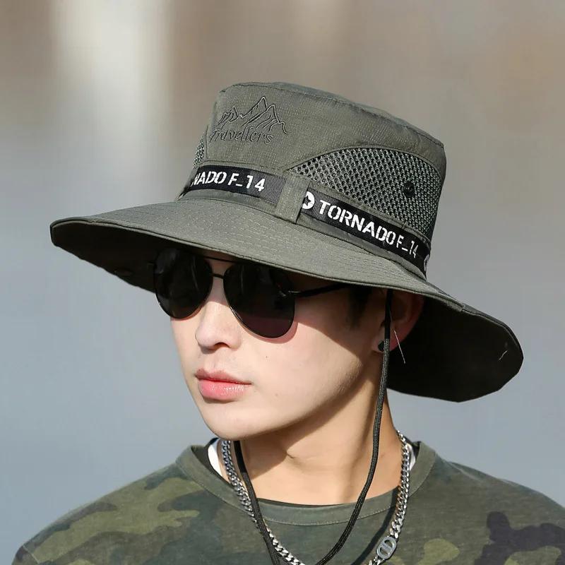 

Новая солнцезащитная рыболовная шляпа, летняя дышащая сетчатая кепка для кемпинга, походов, кепка с защитой от ультрафиолета, кепка для альпинизма, мужская панама One Size