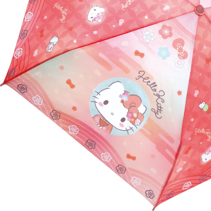 Sanrio Hello Kitty Japanese Pattern Series Folding Manual 53cm Character Umbrella for Boys and Cute Rain Umbrella for Rainy School with Case