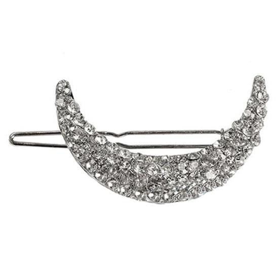 Shiny Rhinestone Moon Hair Clip Bang Clip Headdress Hairpin Clamps Headwear