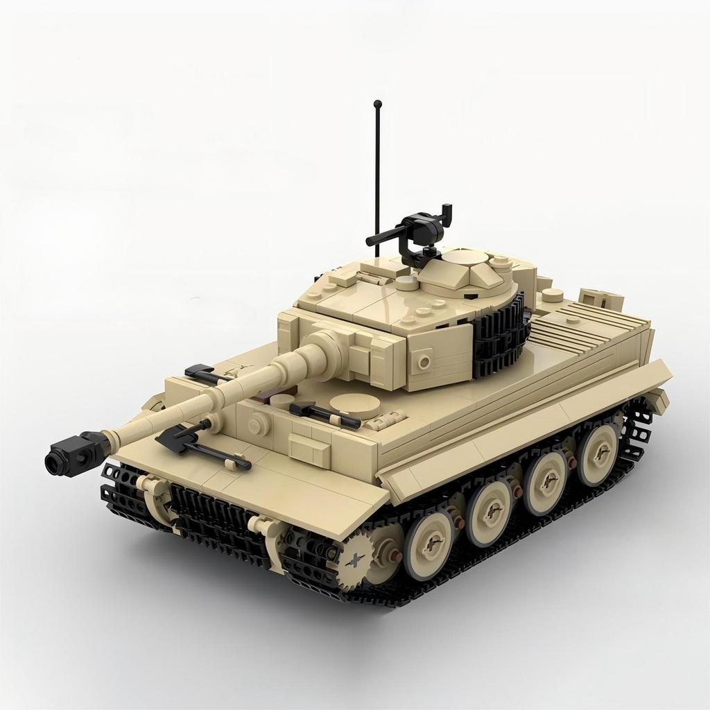 Military Series Building Blocks MOC WW2 Artillery Armored German Tiger E Tank Model DIY Kids Puzzle Assembly Toys Birthday Gift