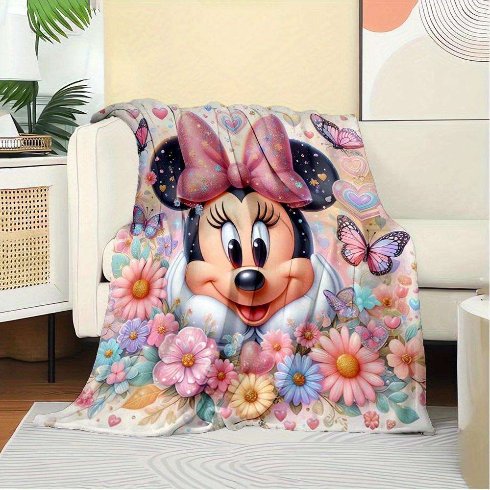 1pc Velvet Minnie Mouse Cartoon Bedding Blanket Sofa Cover Gift Home Decor 3D Printing Adult Warm Soft Lightweight Travel Camping