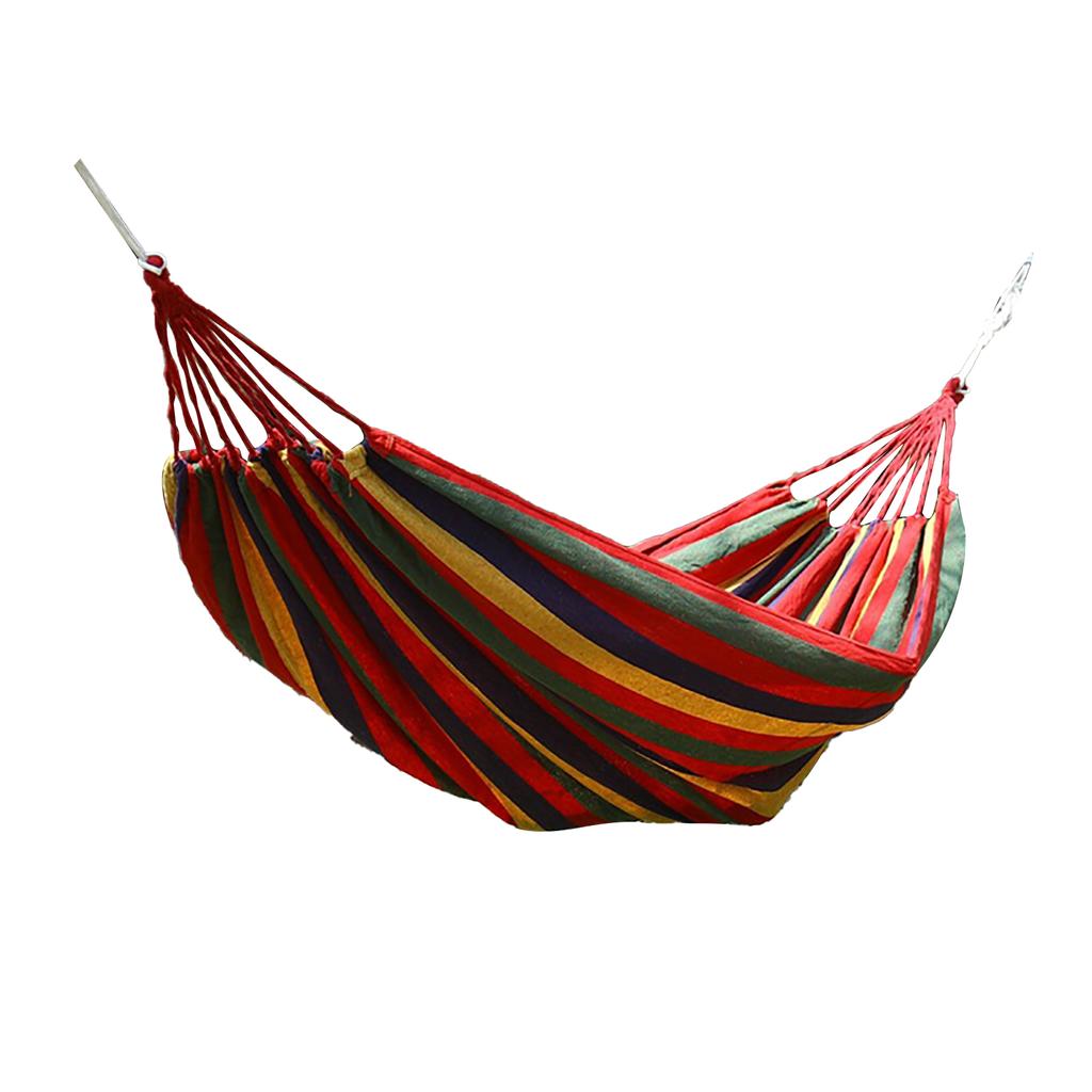 Outdoor Hammock Comfortable Polyester Cotton Up To 440.9lbs Anti Rollover Portable Hammock for